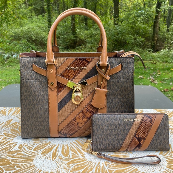 Michael Kors Nouveau Hamilton Satchel Bag & Wallet - Picture 1 of 16